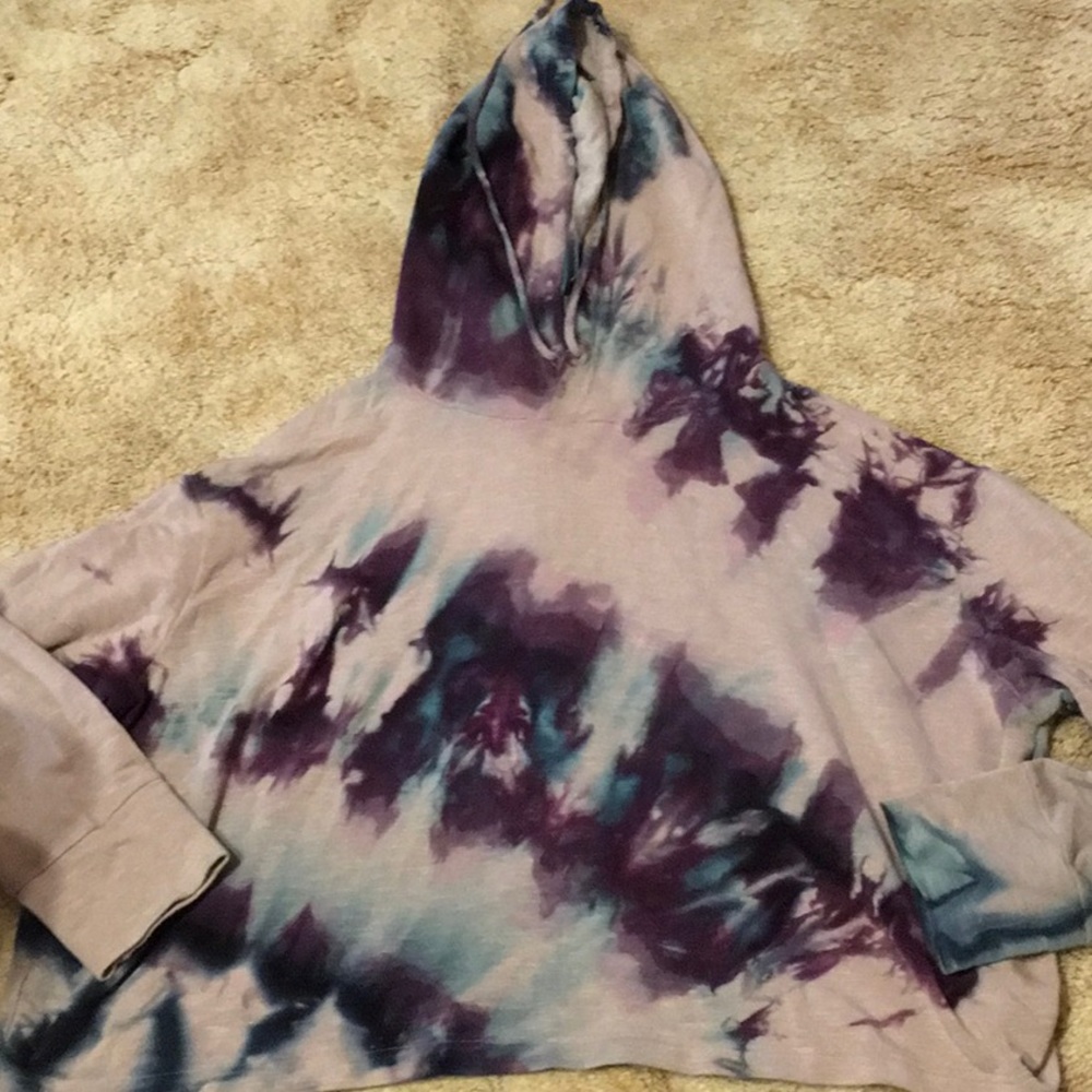 Ladies Brightly twisted Tie dye hooded shirt size Large